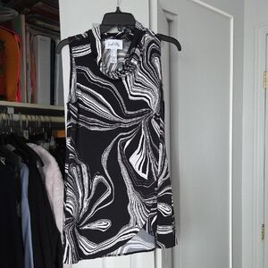 Joseph Ribkoff Monochrome Swirl Sleeveless Blouse